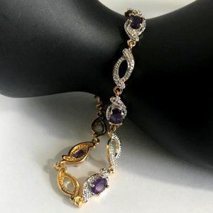 (PAJ BB) Gold & Silver-Tone Tennis Bracelet